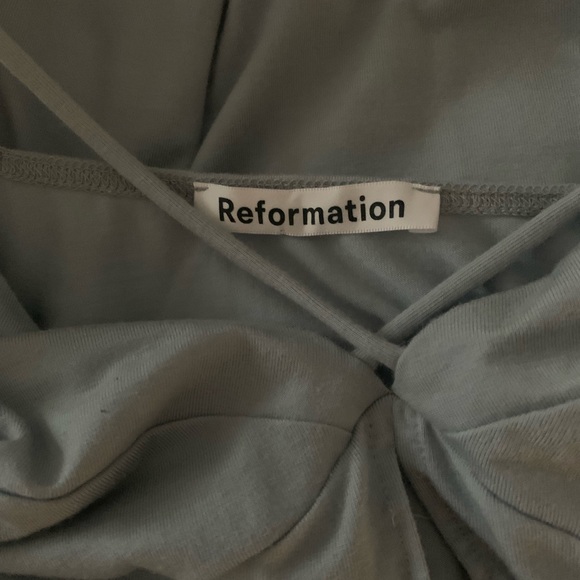 REFORMATION LAINEY DRESS IN LIGHT BLUE - Picture 2 of 4